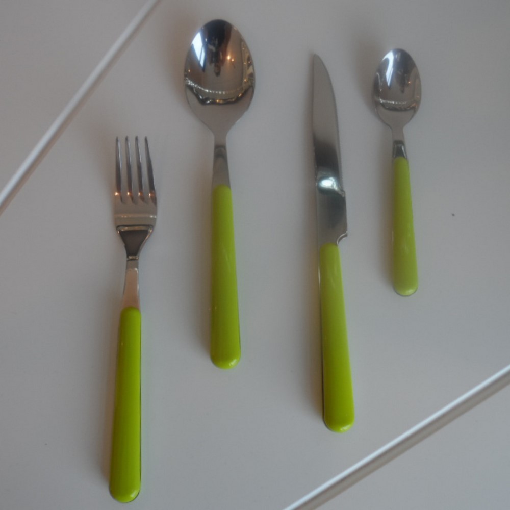 Excelsa Set 24 posate inox Tavola Jolly verde cod.35417 - Made in Italy Excelsa